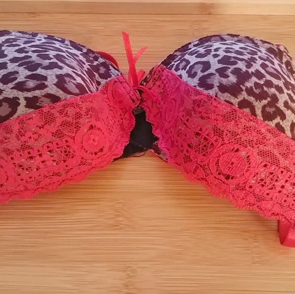 Red Lace and Leopard Animal Print
Push Up Bra - Picture 5 of 6